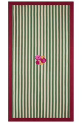 cotton cloth 180x350cm--nizam stripes green natural