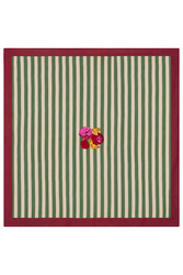 cotton cloth 220x220cm--nizam stripes green natural