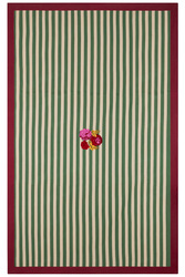 cotton cloth 220x350cm--nizam stripes green natural