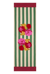 cotton runner 50x150cm--nizam stripes green natural