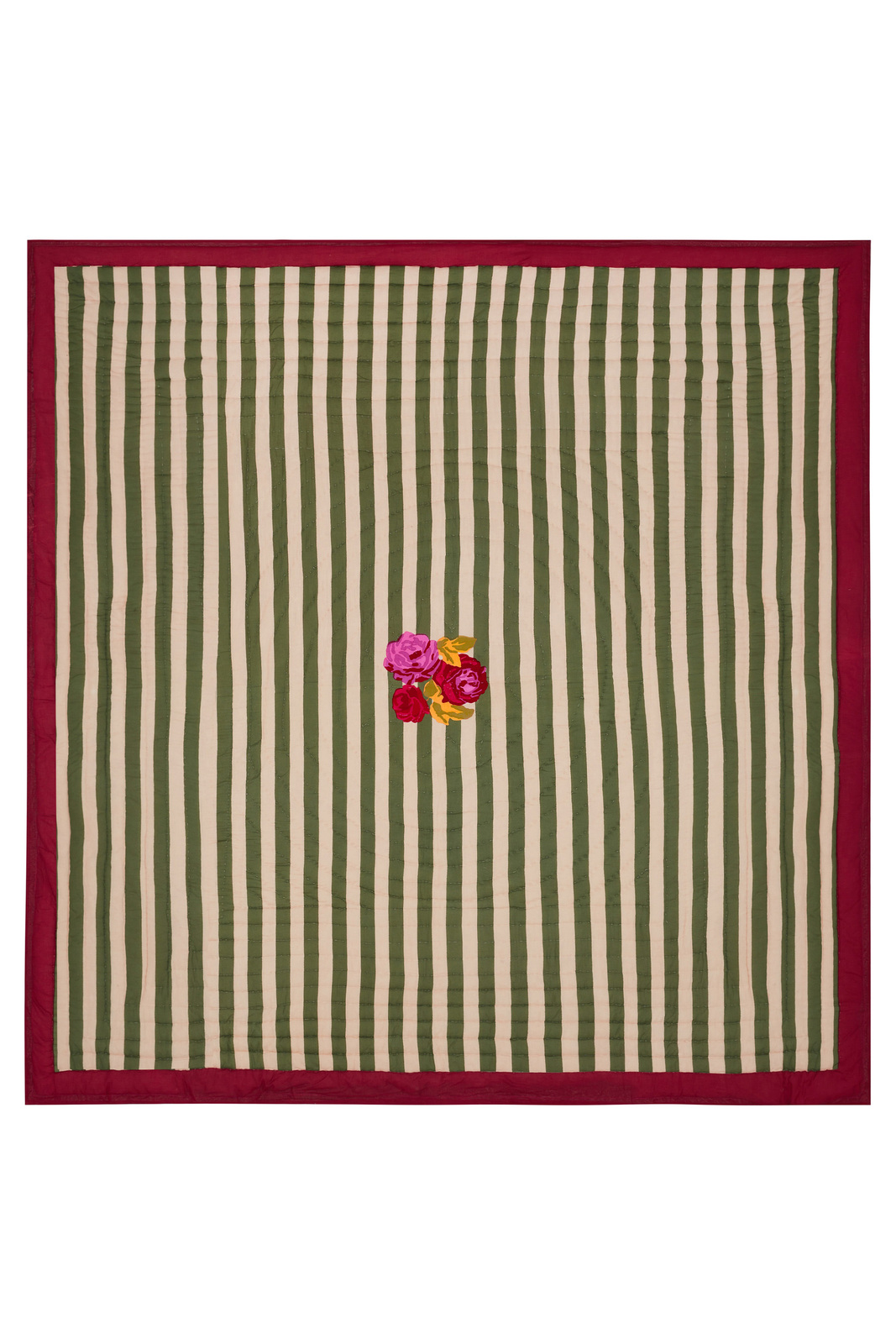 reversible quilt 250x270cm--nizam stripes green natural