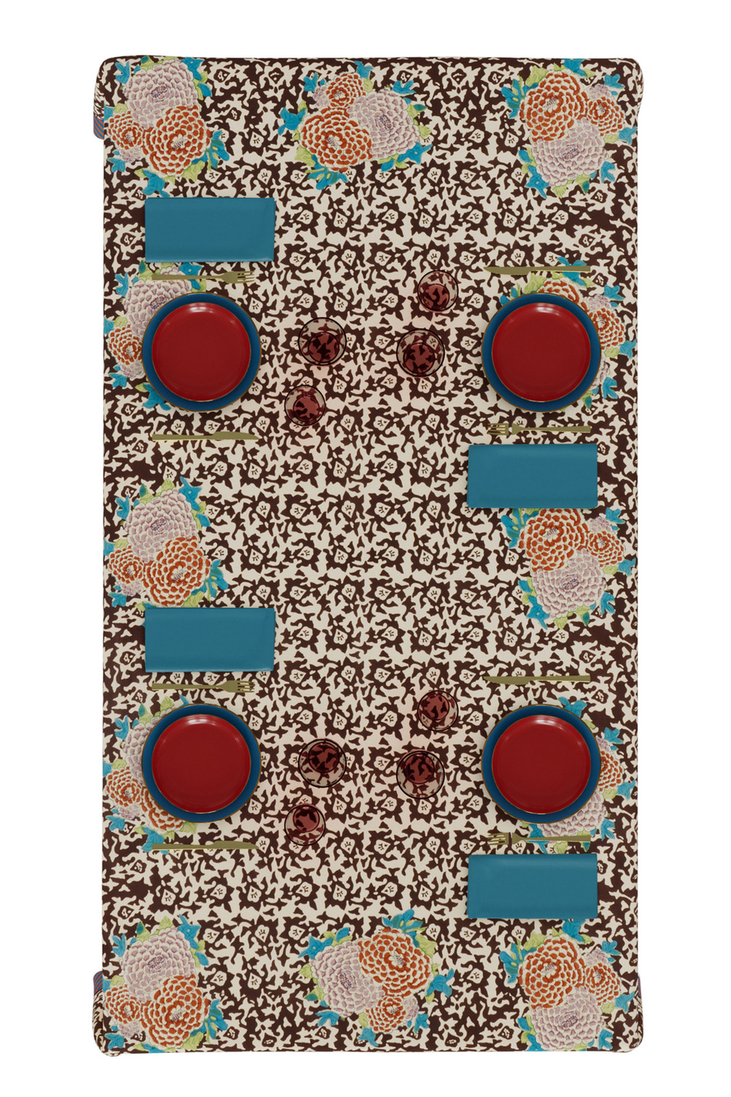 cotton cloth 180x270cm--arabesque corolla natural coffee
