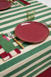 cotton cloth 180x270cm--nizam stripes green natural