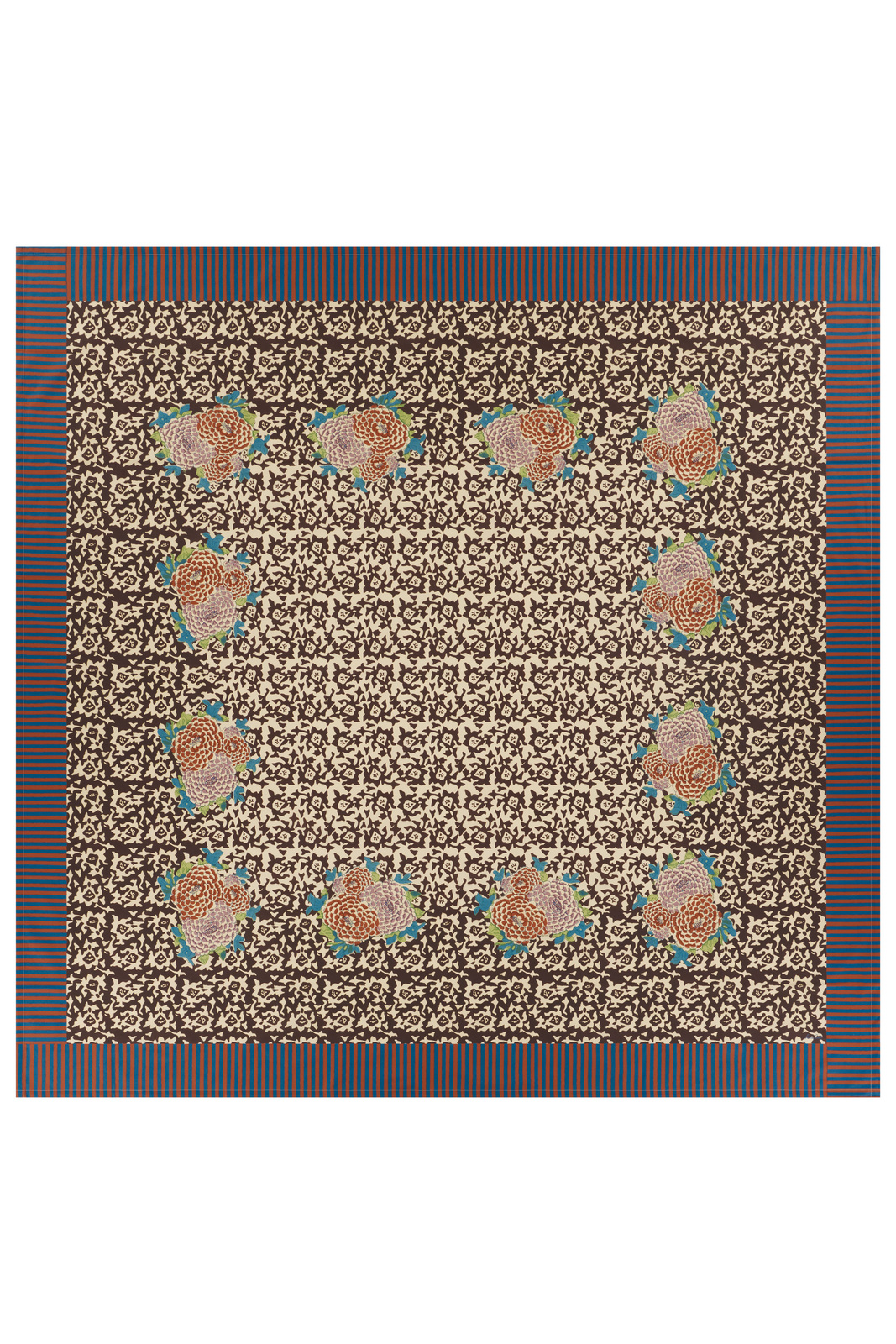 cotton cloth 220x220cm--arabesque corolla natural coffee