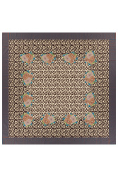 cotton cloth 220x220cm--arabesque corolla natural coffee