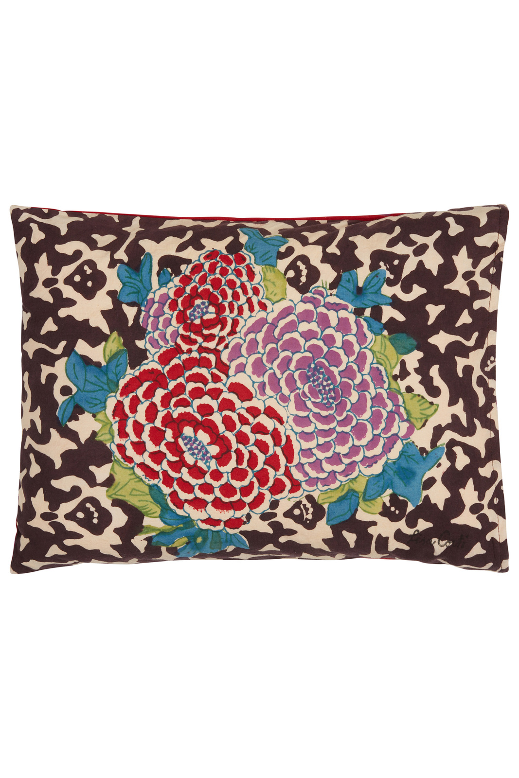 cotton cushion 30x40cm--arabesque corolla natural coffee