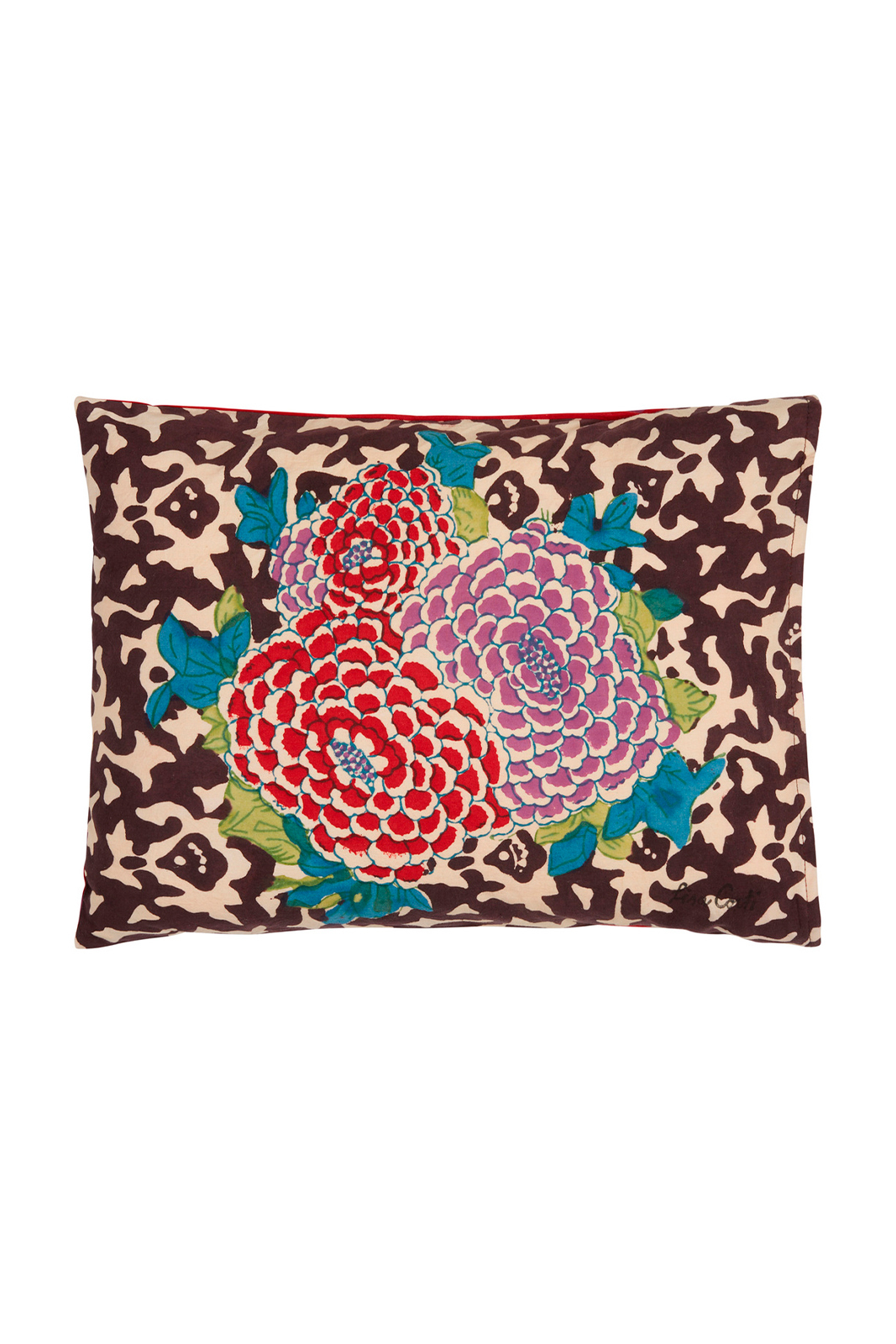 cotton cushion 30x40cm--arabesque corolla natural coffee