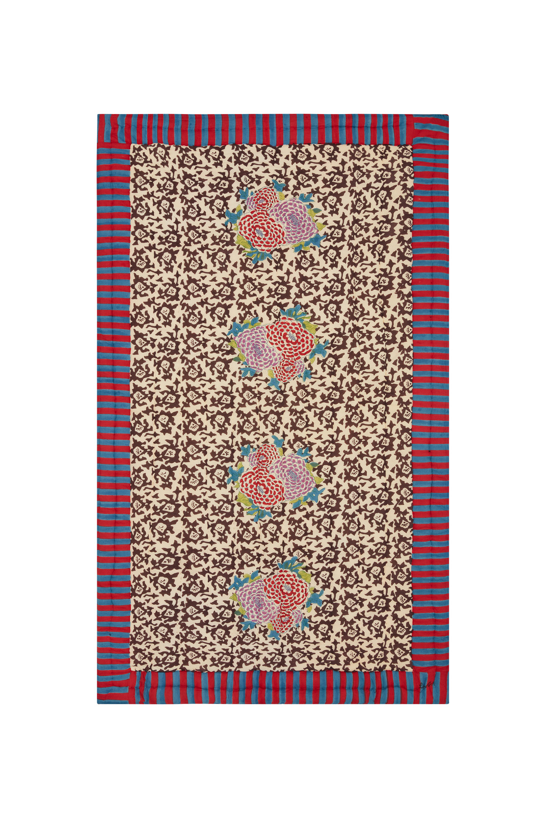 reversible quilt 110x180cm--arabesque corolla natural coffee