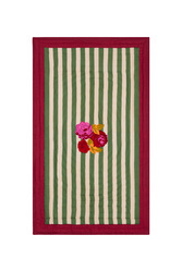 reversible quilt 110x180cm--nizam stripes green natural