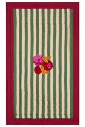 reversible quilt 110x180cm--nizam stripes green natural