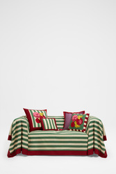 cotton cloth 220x350cm--nizam stripes green natural