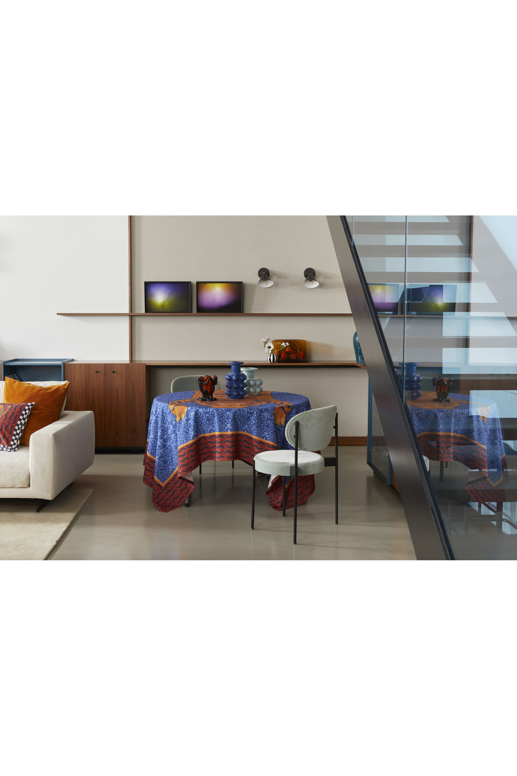 telo cotone 180x270cm--tibetan tiger celeste blue