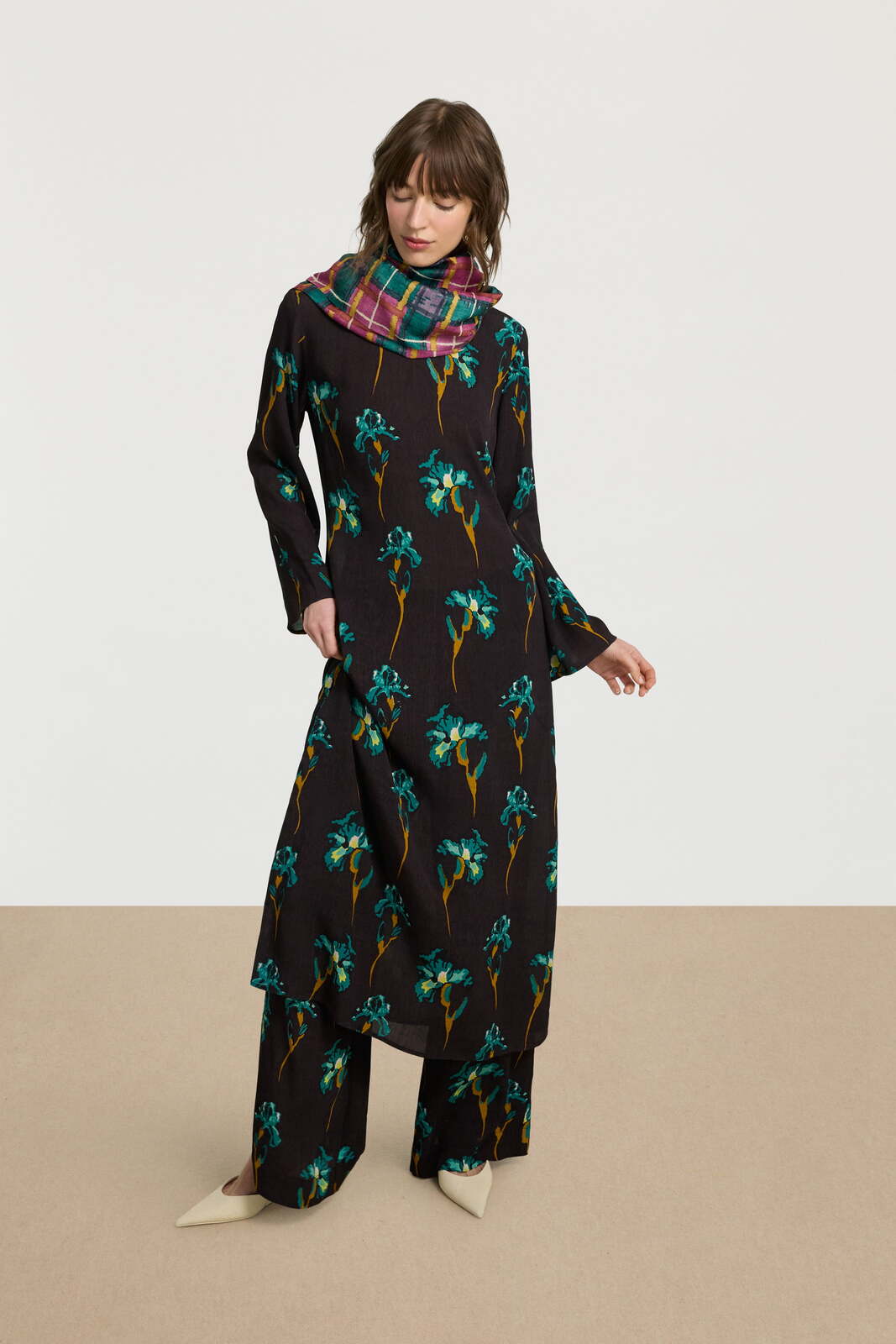 amla dress--black iris coffee