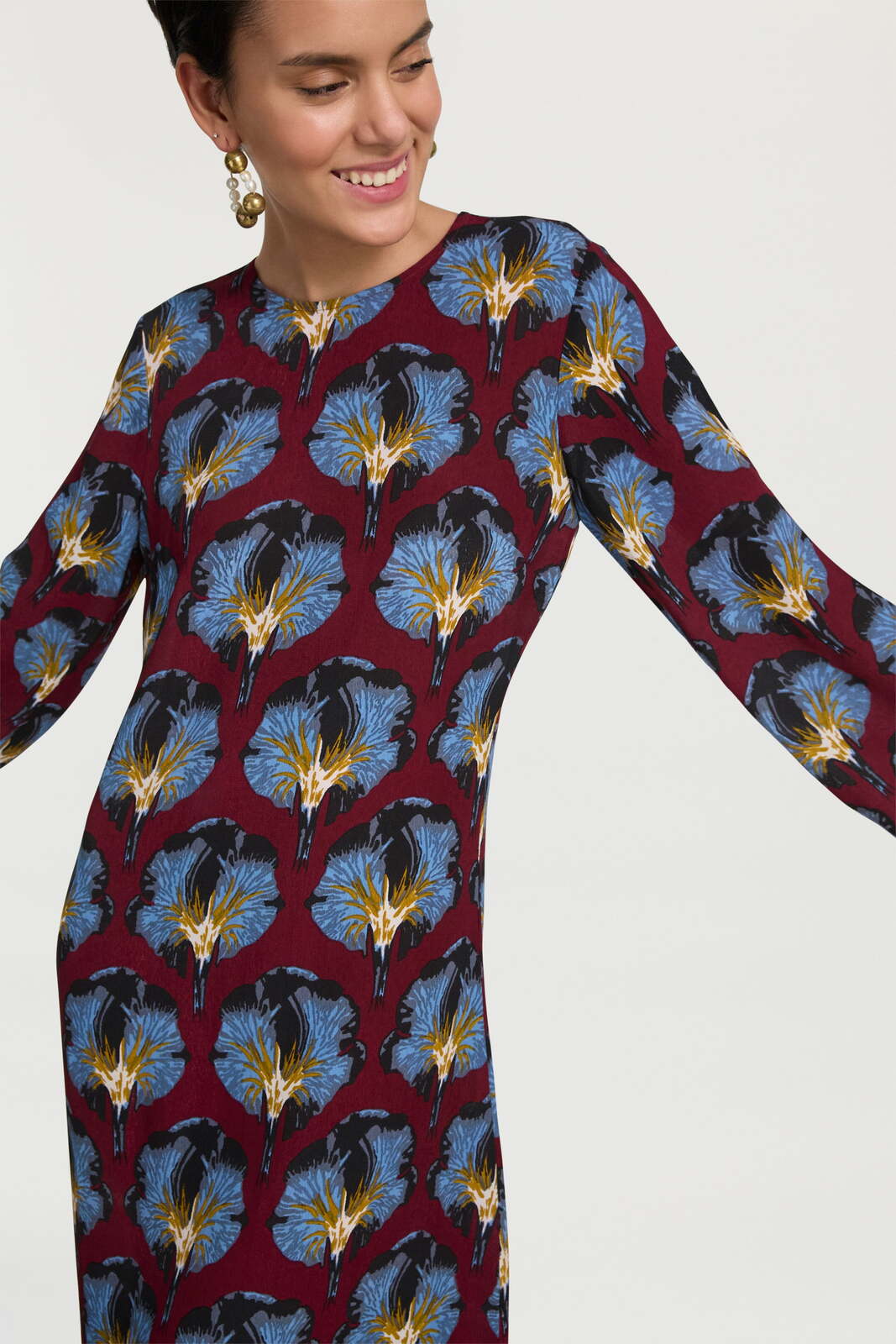 amla dress--kaori dark ruby red