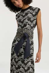 calcutta belt denim and silk--black ivory
