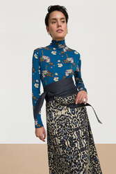 calcutta belt denim and silk--black ivory