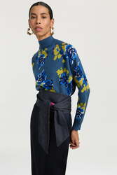 calcutta belt denim and silk--fuxia