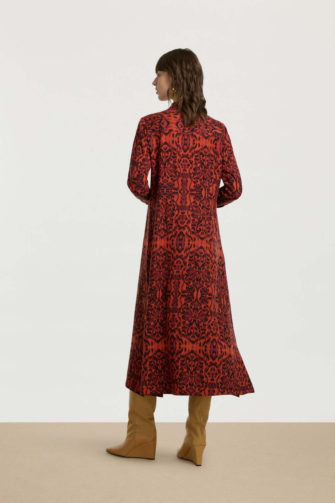 dafne duster--kasuri ikat rust