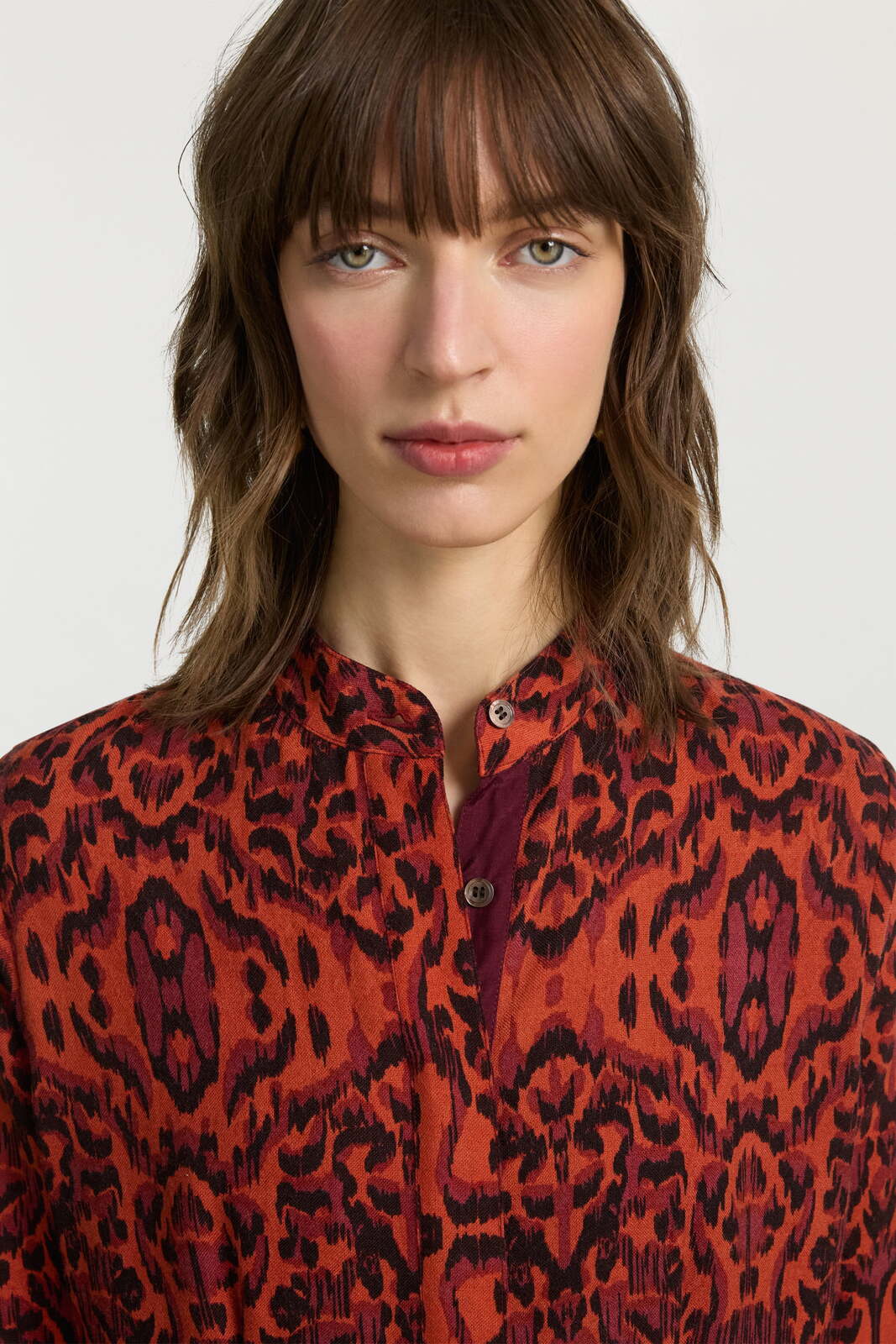 dafne duster--kasuri ikat rust