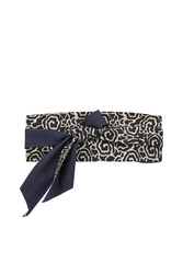 calcutta belt denim and silk--black ivory