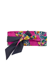 calcutta belt denim and silk--fuxia
