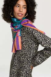 shawl silk 100x200--ginza bouquet forest