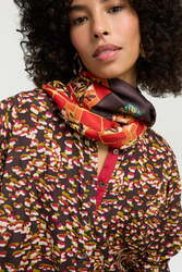 shawl silk 100x200cm--shibuia flower coffee