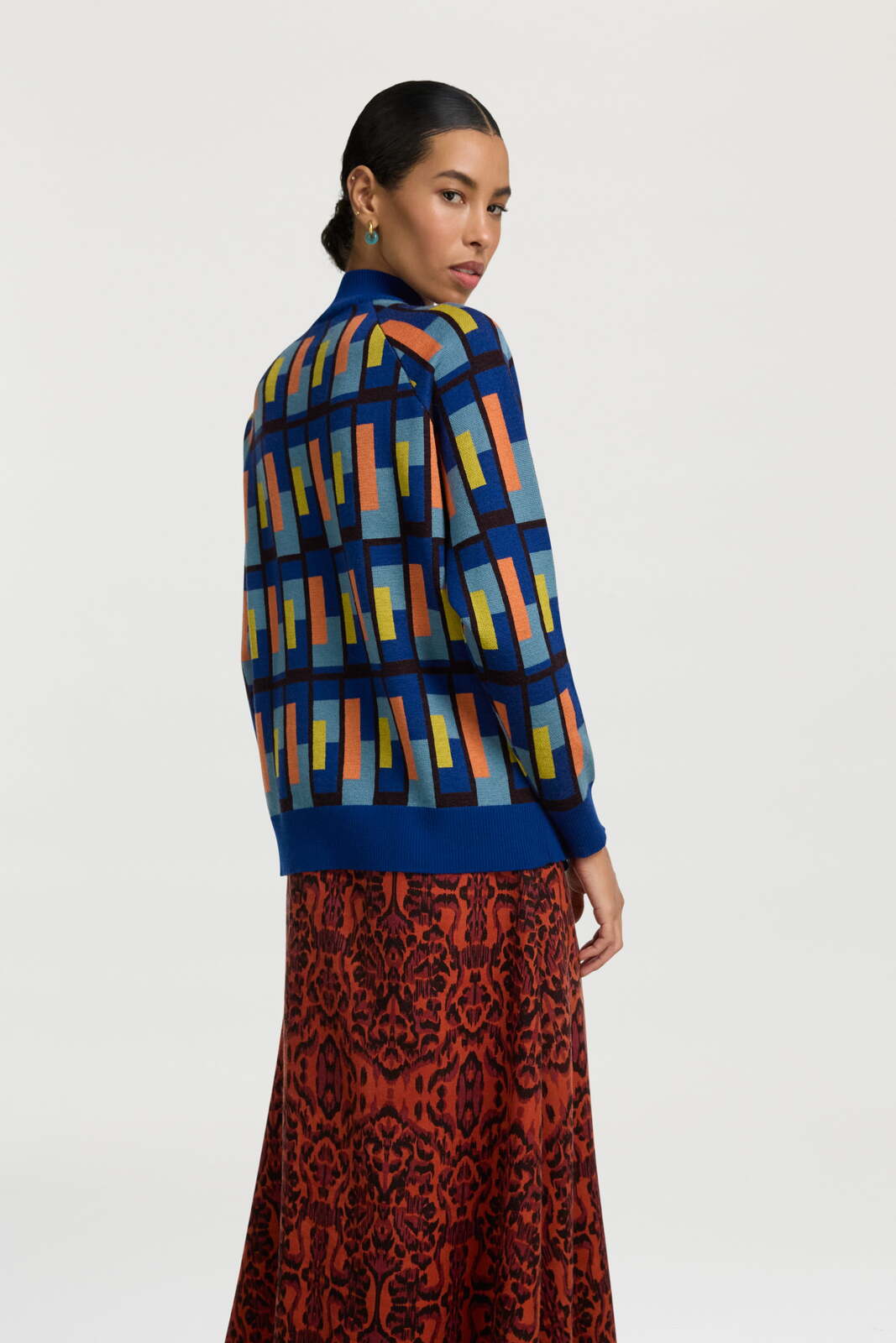frida pullover--jaipur maze royal blue