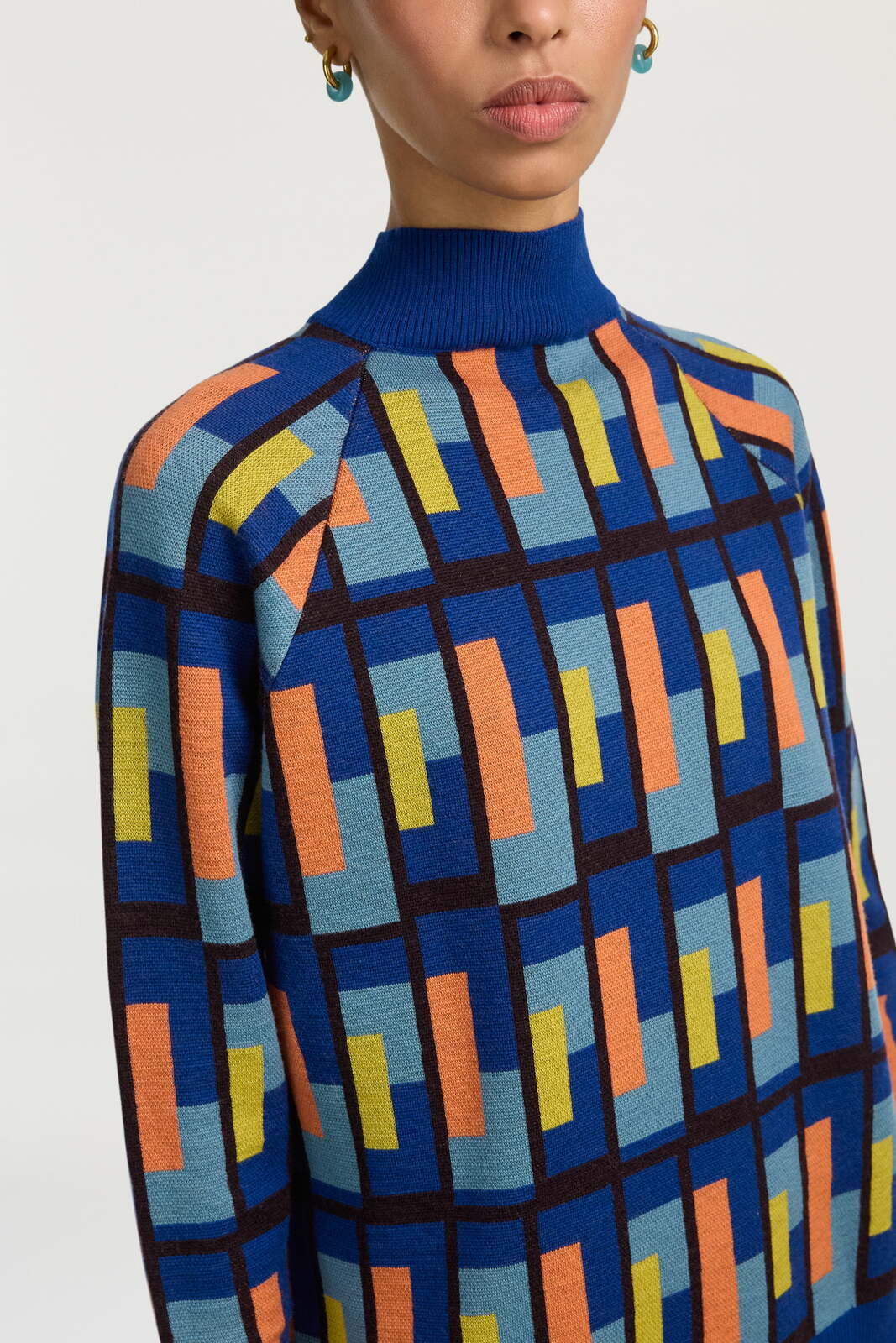 frida pullover--jaipur maze royal blue
