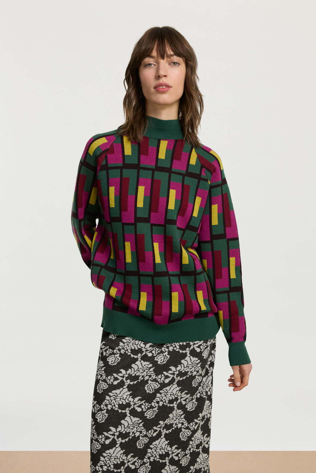 frida pullover--jaipur maze forest