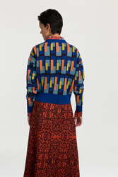 ginevra cardigan--jaipur maze royal blue