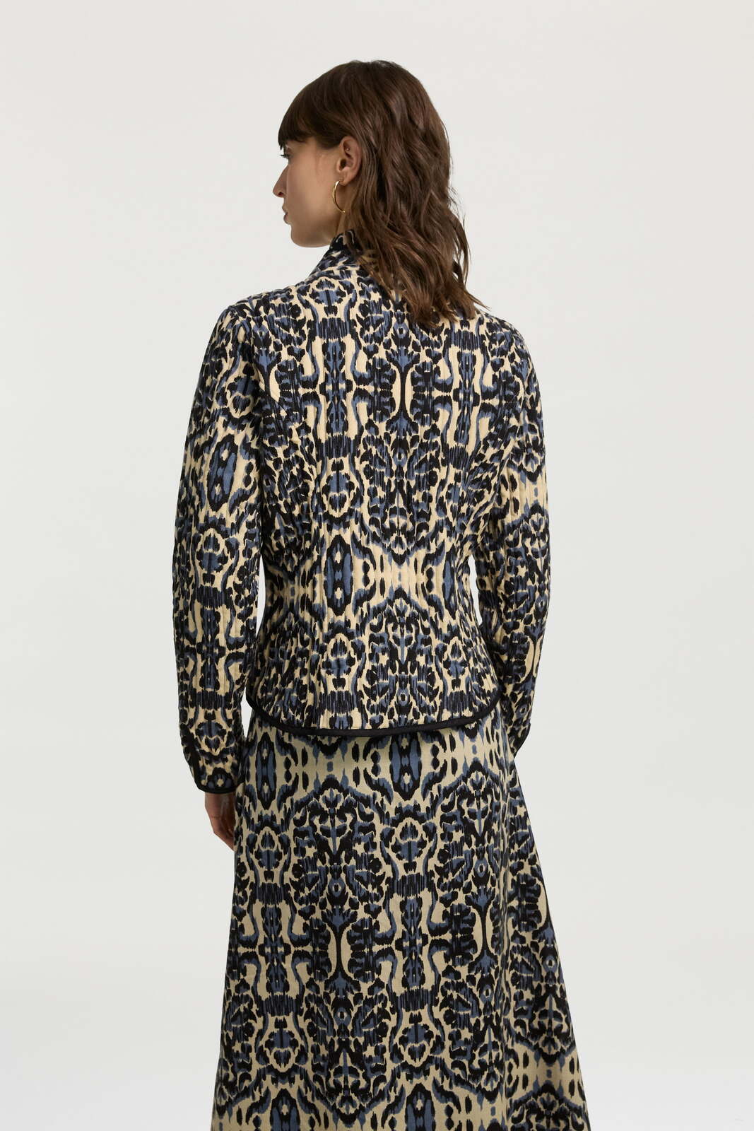 haridwari jacket--kasuri ikat ivory