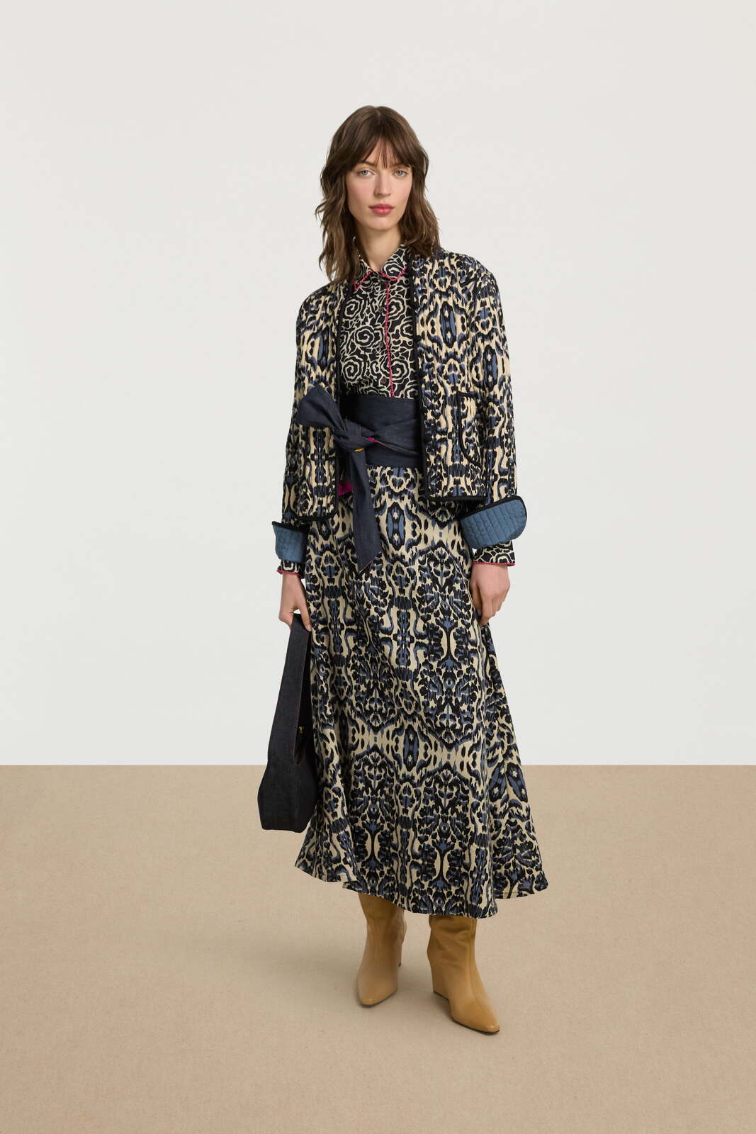 haridwari jacket--kasuri ikat ivory