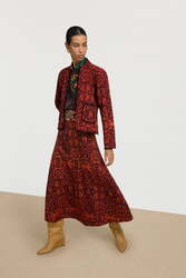 haridwari jacket--kasuri ikat rust