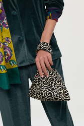 borsa knot in seta--orihime tartan fucsia