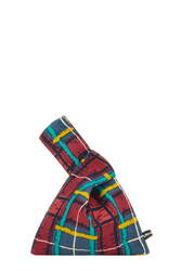 borsa knot in seta--orihime tartan fucsia