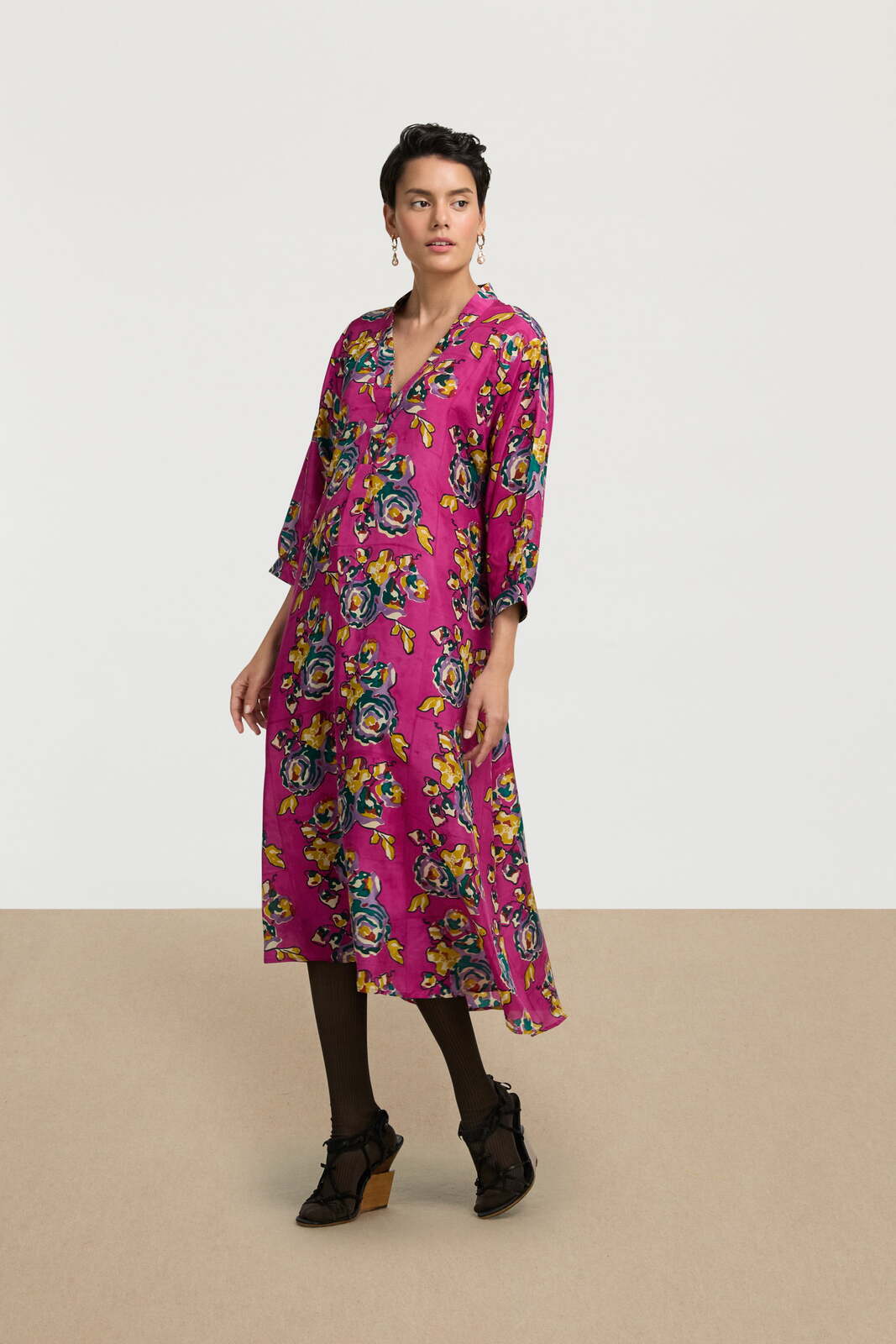 lotty dress--orihime roses fuxia
