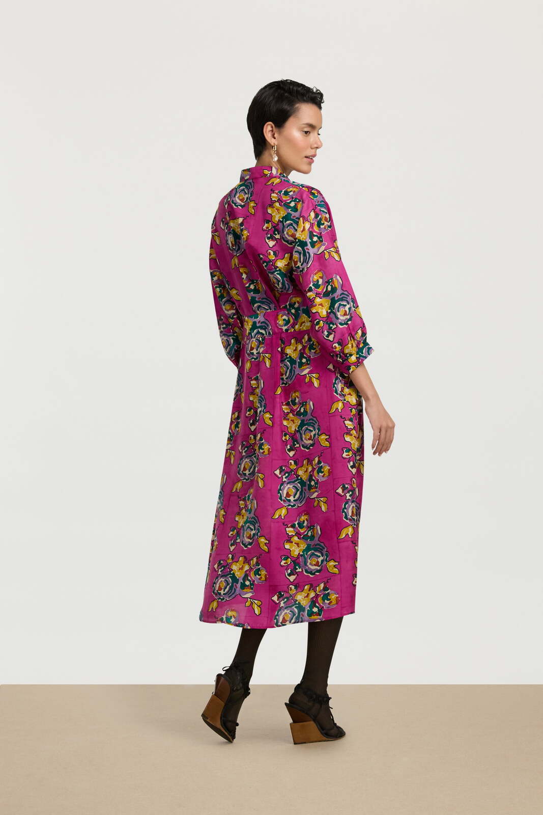 lotty dress--orihime roses fuxia