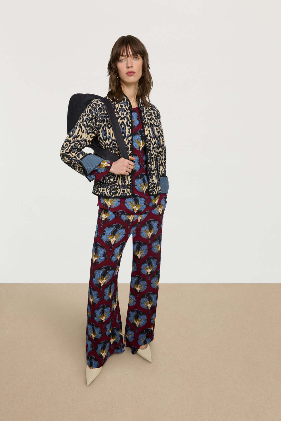 marina pants--kaori dark ruby red