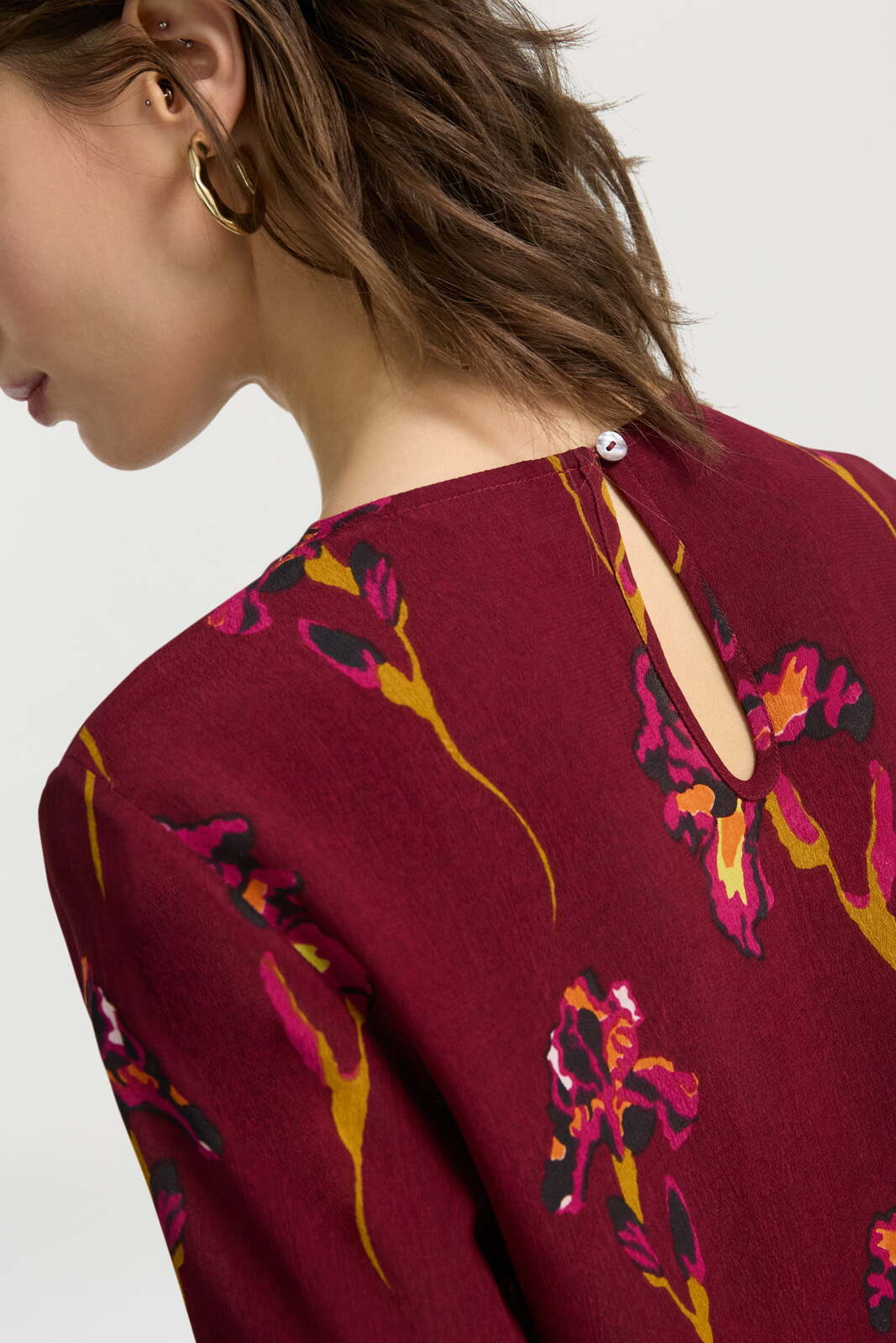 marina shirt--black iris dark ruby