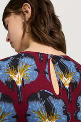 camicia marina--crepe kaori dark ruby red