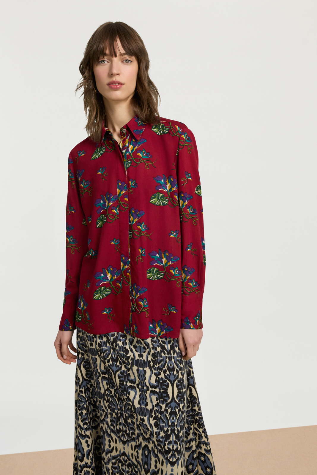 midori shirt--shibuia flower red