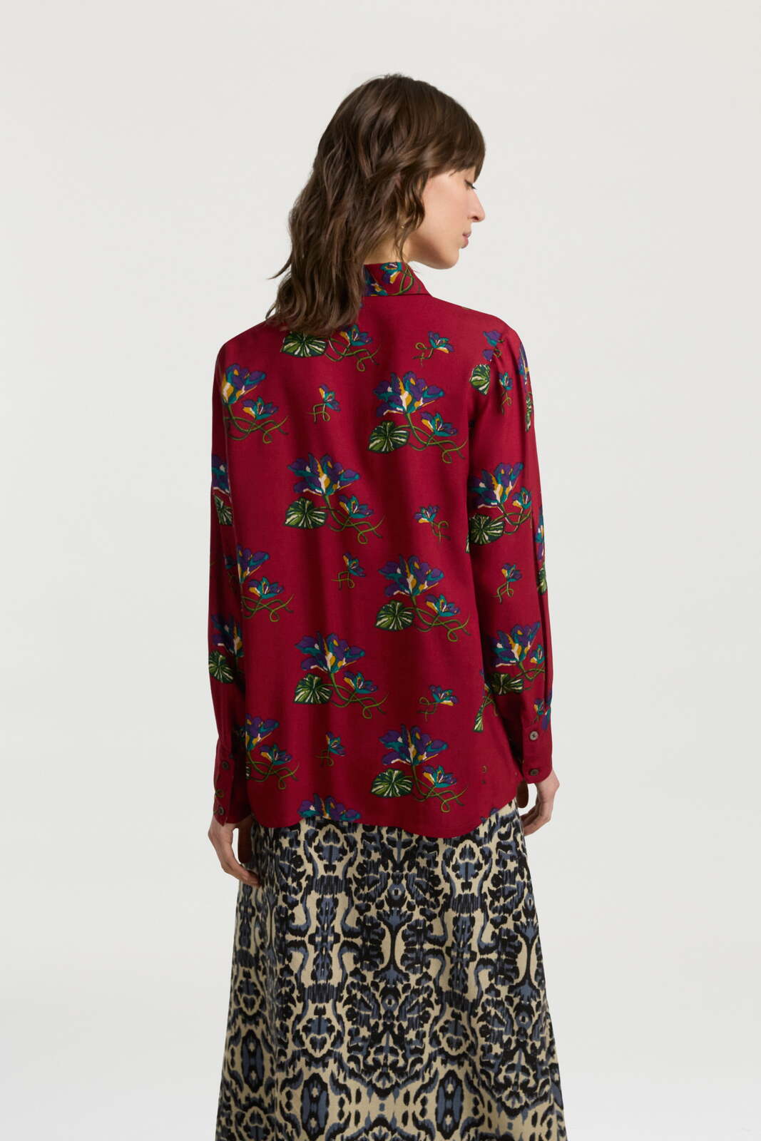 midori shirt--shibuia flower red