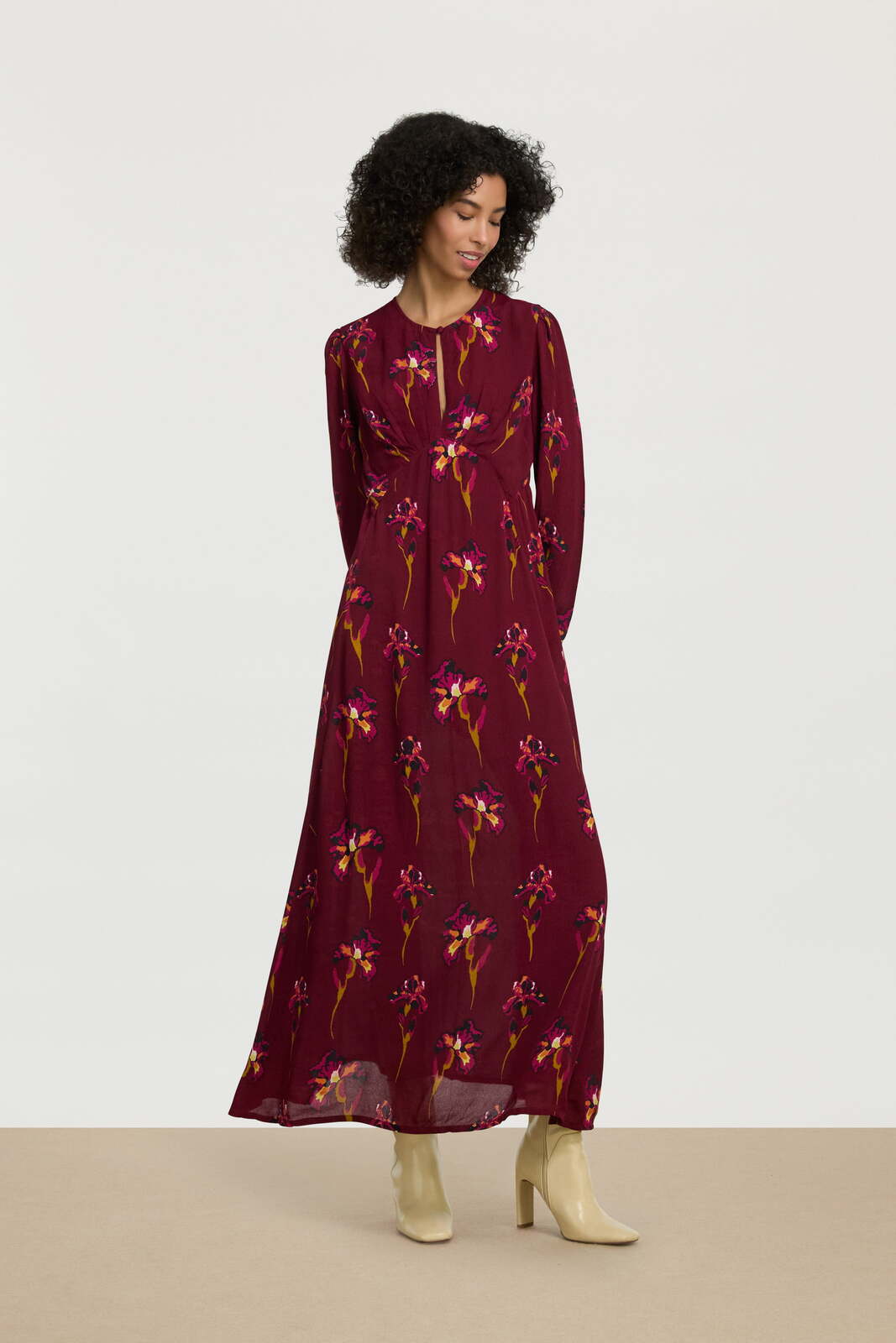 nika dress--black iris dark ruby
