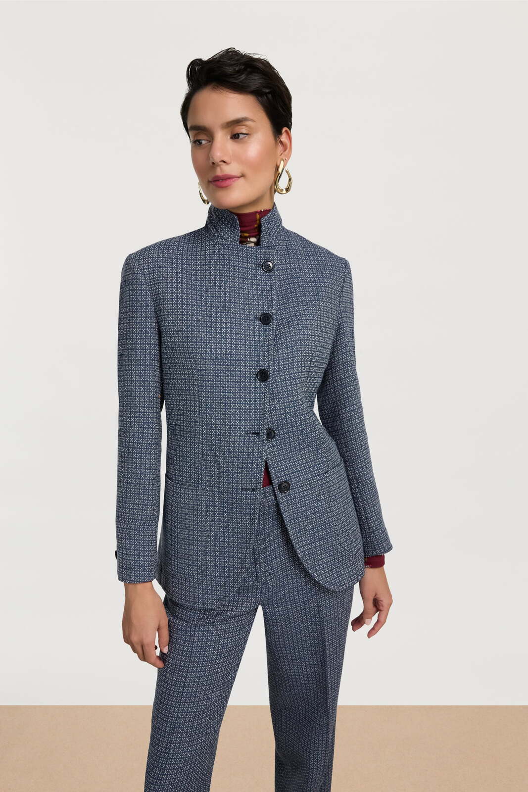 noa jacket--checks blue