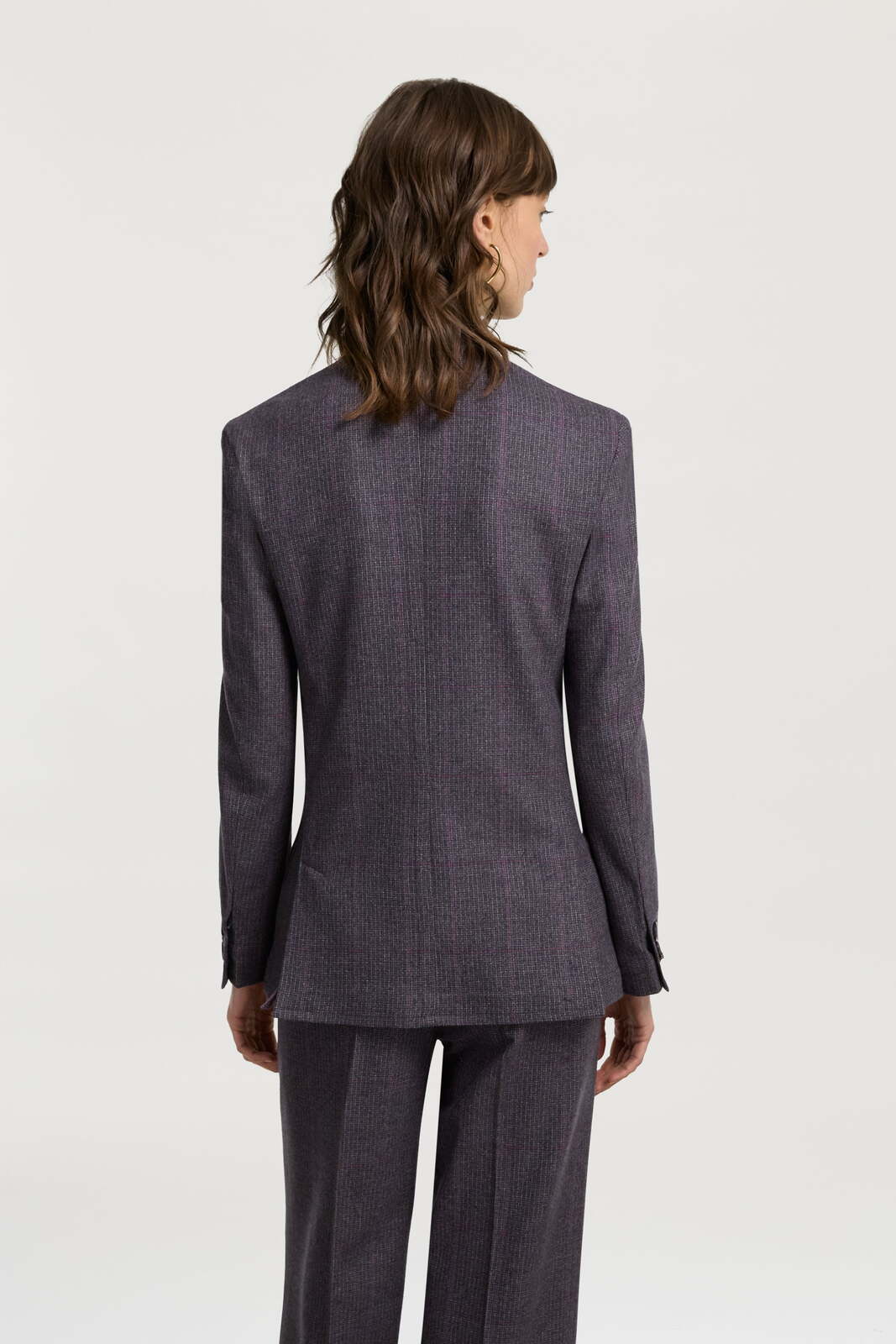 giacca noa--tartan aubergine
