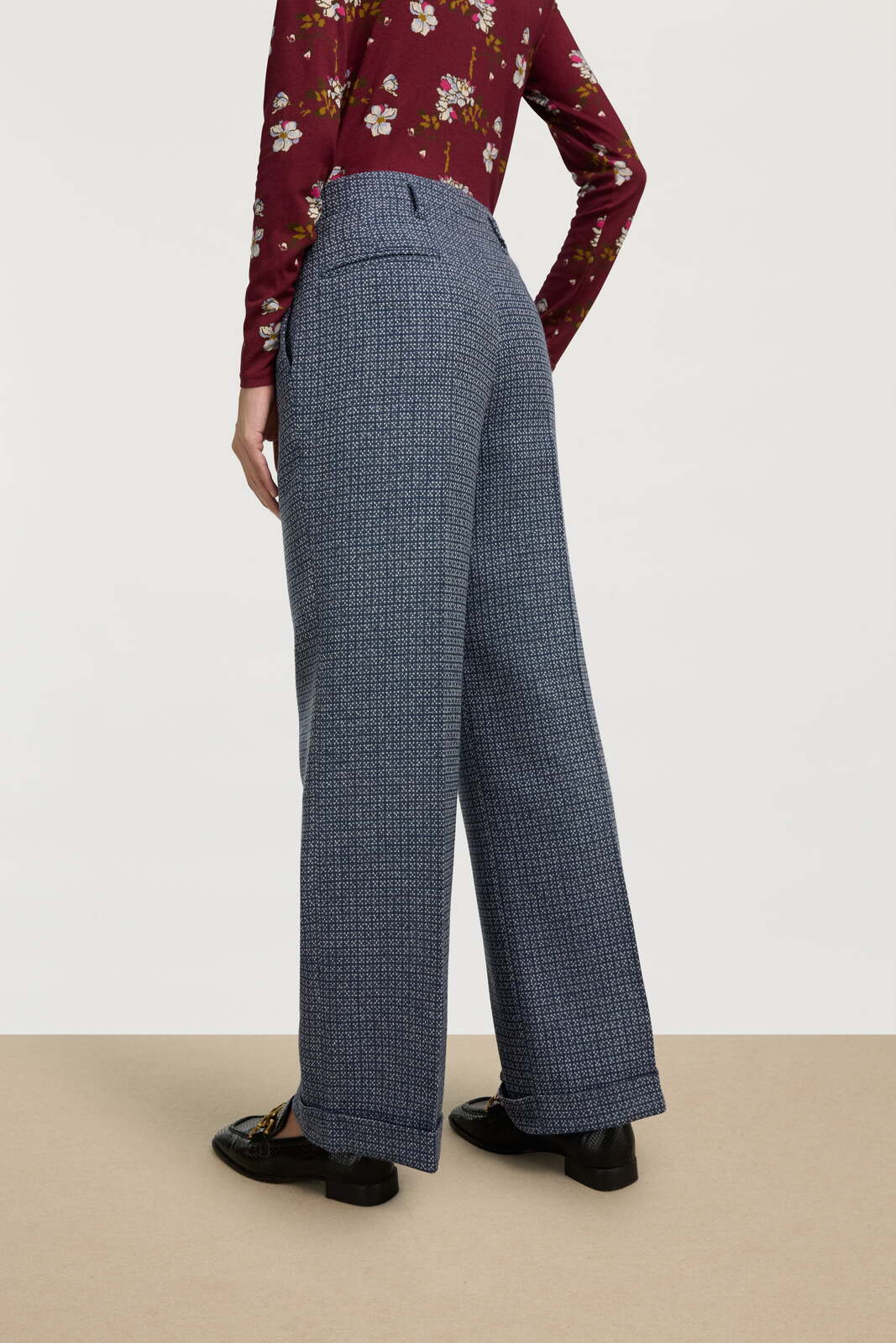 noa pant--checks blue