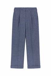 noa pant--checks blue