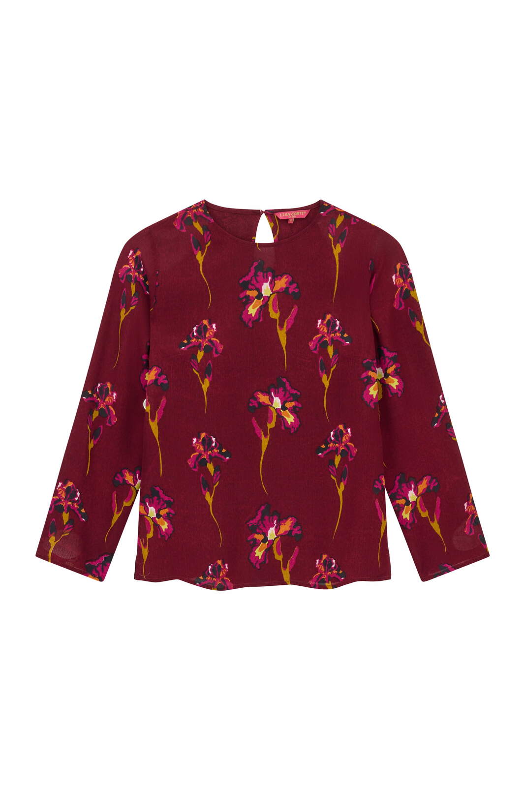 marina shirt--black iris dark ruby