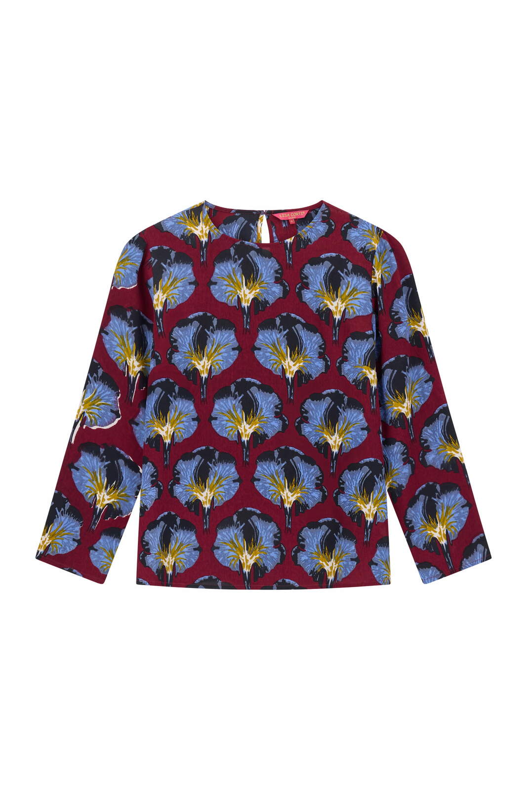 camicia marina--crepe kaori dark ruby red